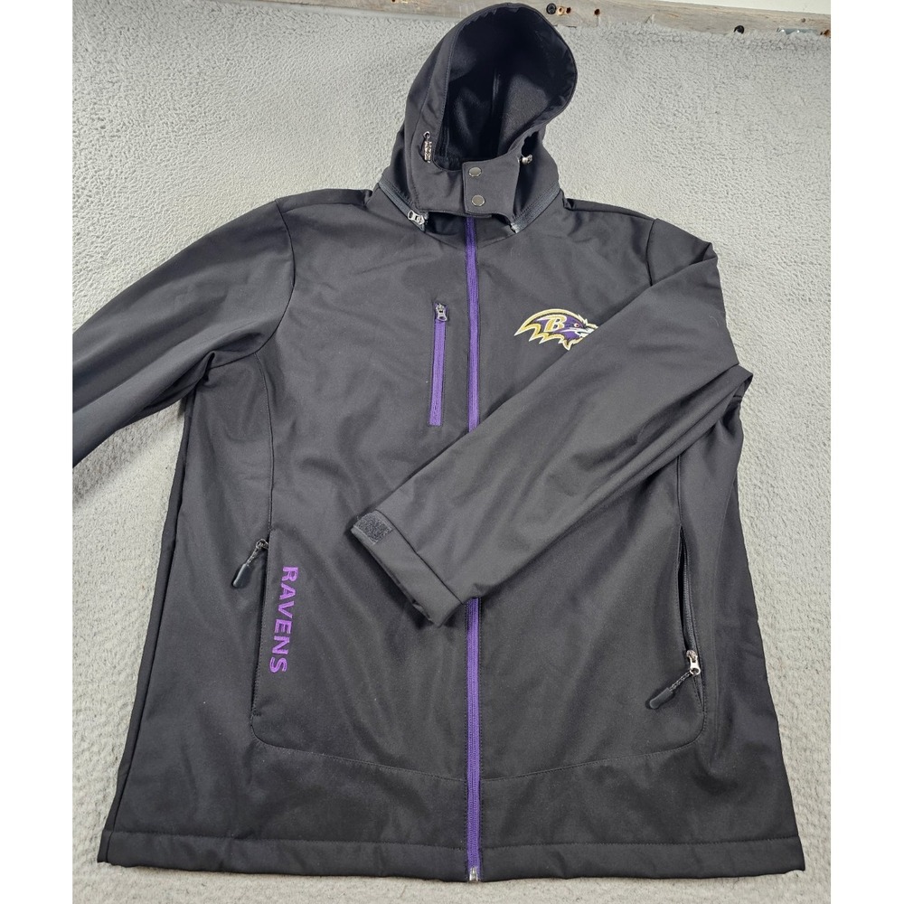 NFL G-III Baltimore Ravens Jacket Men's Large Black Full Zip Football Activewear
